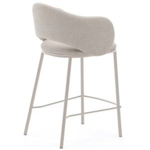 Bowie Fabric Kitchen Bar Stool in Beige