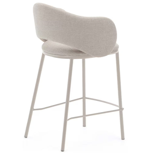 Bowie Fabric Kitchen Bar Stool in Beige