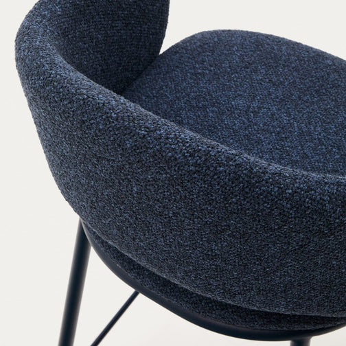 Bowie Fabric Kitchen Bar Stool in Blue