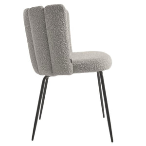 Josie Boucle Fabric Dining Chair in Grey