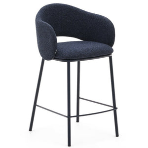 Bowie Fabric Kitchen Bar Stool in Blue