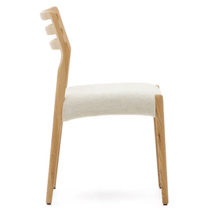 Kira Fabric Dining Chair in Oak/Beige