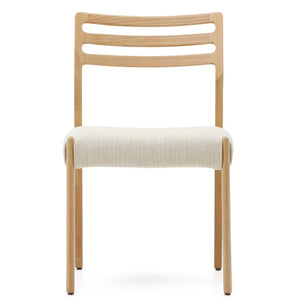Kira Fabric Dining Chair in Oak/Beige