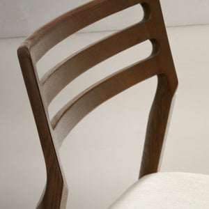 Kira Fabric Dining Chair in Walnut/Beige