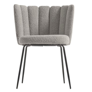 Josie Boucle Fabric Dining Chair in Grey