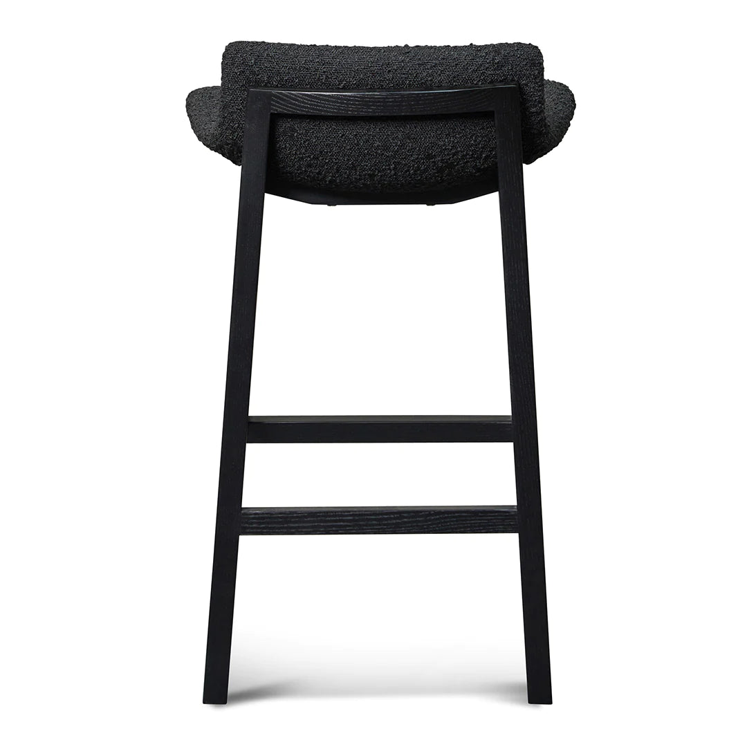 Wren Boucle Fabric Kitchen Bar Stool in Black Black Marc Main