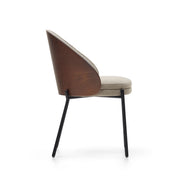 Soren Fabric Dining Chair in Walnut/Light Brown