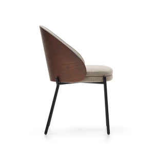 Soren Fabric Dining Chair in Walnut/Light Brown