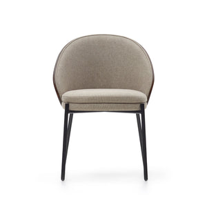 Soren Fabric Dining Chair in Walnut/Light Brown