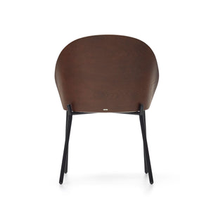 Soren Fabric Dining Chair in Walnut/Light Brown