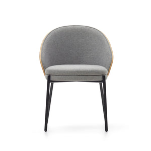 Soren Fabric Dining Chair in Oak/Light Grey