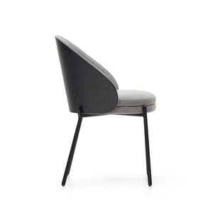 Soren Fabric Dining Chair in Black/Light Grey