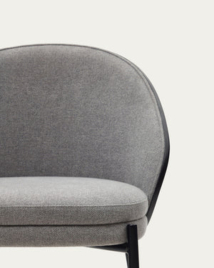 Soren Fabric Dining Chair in Black/Light Grey