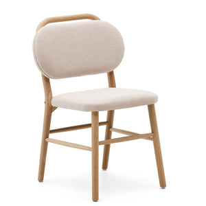 Rumi Fabric Dining Chair in Oak/Beige