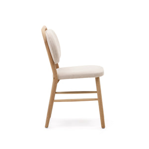 Rumi Fabric Dining Chair in Oak/Beige