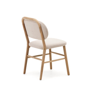 Rumi Fabric Dining Chair in Oak/Beige