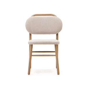 Rumi Fabric Dining Chair in Oak/Beige