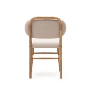 Rumi Fabric Dining Chair in Oak/Beige