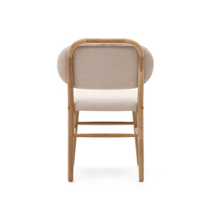 Rumi Fabric Dining Chair in Oak/Beige