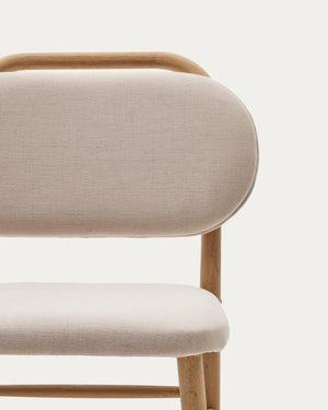 Rumi Fabric Dining Chair in Oak/Beige