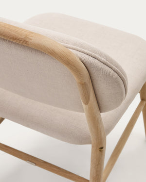 Rumi Fabric Dining Chair in Oak/Beige