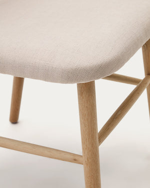 Rumi Fabric Dining Chair in Oak/Beige