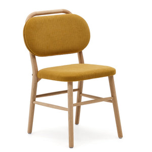 Rumi Fabric Dining Chair in Oak/Mustard