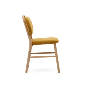 Rumi Fabric Dining Chair in Oak/Mustard