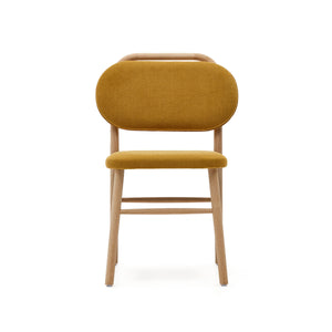 Rumi Fabric Dining Chair in Oak/Mustard