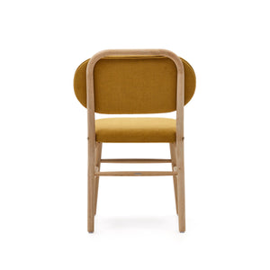 Rumi Fabric Dining Chair in Oak/Mustard