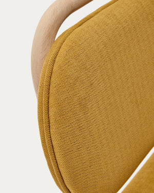 Rumi Fabric Dining Chair in Oak/Mustard