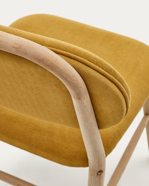 Rumi Fabric Dining Chair in Oak/Mustard