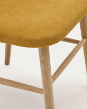 Rumi Fabric Dining Chair in Oak/Mustard