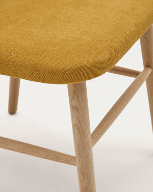 Rumi Fabric Dining Chair in Oak/Mustard