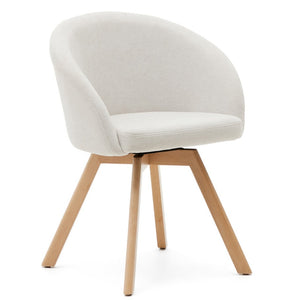 Arlo Fabric Swivel Dining Chair in Beige
