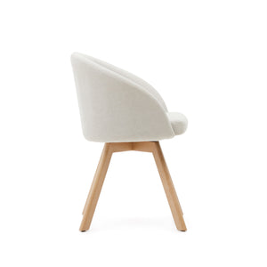 Arlo Fabric Swivel Dining Chair in Beige