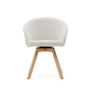 Arlo Fabric Swivel Dining Chair in Beige