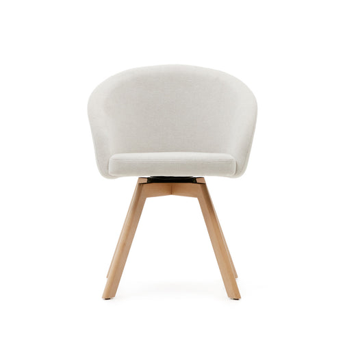 Arlo Fabric Swivel Dining Chair in Beige