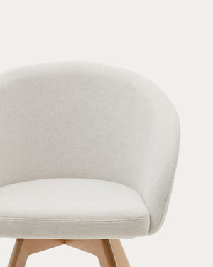 Arlo Fabric Swivel Dining Chair in Beige