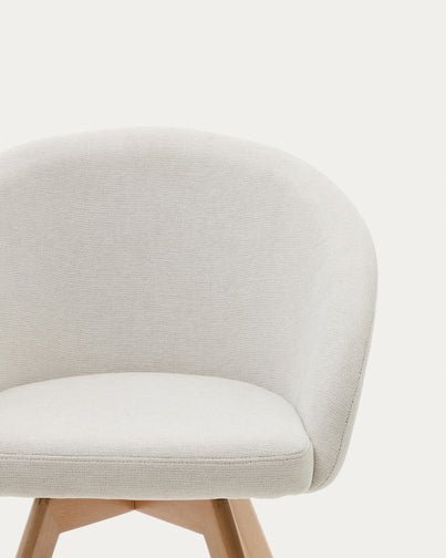 Arlo Fabric Swivel Dining Chair in Beige