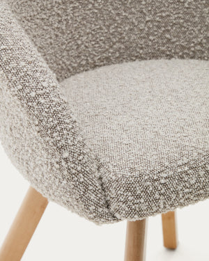 Arlo Boucle Fabric Swivel Dining Chair in Grey