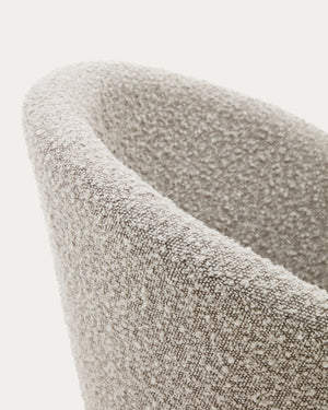 Arlo Boucle Fabric Swivel Dining Chair in Grey