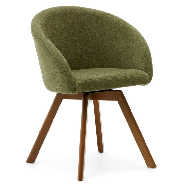 Arlo Fabric Swivel Dining Chair in Green