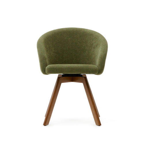 Arlo Fabric Swivel Dining Chair in Green