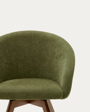 Arlo Fabric Swivel Dining Chair in Green