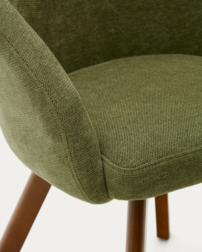 Arlo Fabric Swivel Dining Chair in Green