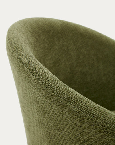 Arlo Fabric Swivel Dining Chair in Green
