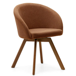 Arlo Fabric Swivel Dining Chair in Brown