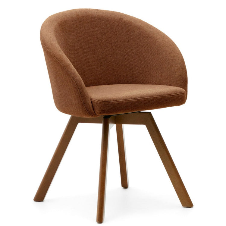 Arlo Fabric Swivel Dining Chair in Brown