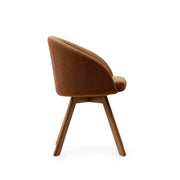 Arlo Fabric Swivel Dining Chair in Brown
